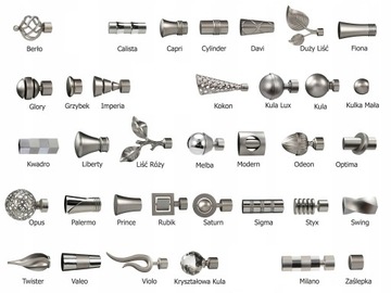 KARNISZ pojedynczy 19mm / 400 cm LUXURY CICHE KÓŁKA wzory 6 KOLORÓW wybór