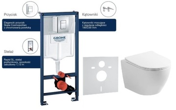Grohe Rapid SL 5w1 Cosmopolitan stelaż wc wsporniki miska 49cm z deską