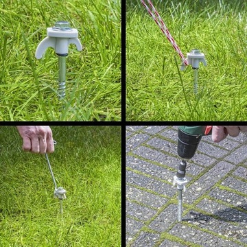 ШПИЛЬКИ ДЛЯ ТЕНТА 6 шт. Ø7мм ДЛИНА 20см С РЕЗЬБОЙ НА ВИНТАХ