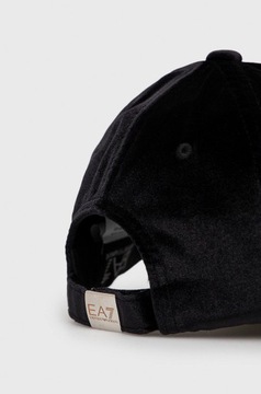 EMPORIO ARMANI EA7 damska czapka z daszkiem VELUR BLACK