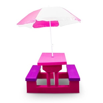 Набор садовой мебели с зонтиком для детей.