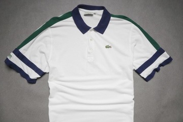 Lacoste Polo sport biała koszulka vintage 5 | L