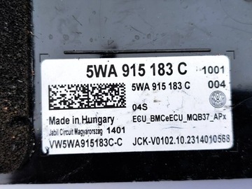 VW E-UP ŘÍZENÍ MODUL NABÍJENÍ AKUMULÁTORU 5WA915183C