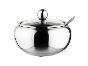 CUKIERNICA STALOWA NIERDZEWNA ŁYŻECZKA POKRYWA