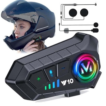 SŁUCHAWKI MOTOCYKLOWE BT 5.3 BEZPRZEWODOWE WYWOŁANIE DLA KASKU WODOSZCZELNY
