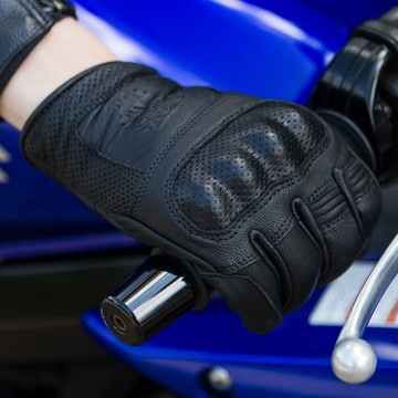 LEKKIE MOCNE RĘKAWICE MOTOCYKLOWE ZE SKÓRY S