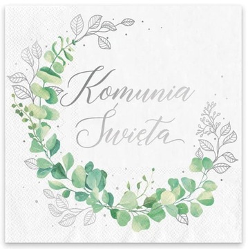 Serwetki komunijne Komunia Święta Eukaliptus