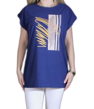 БЛУЗКА, ФУТБОЛКА, ПРИНТ, МНОГО УЗОРОВ, 2XL 44