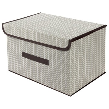 Складная коробка-органайзер с запираемой крышкой, серая «елочка», 40 x 25 x 25