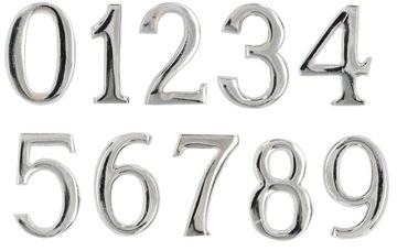 НОМЕР НОМЕР НА ДВЕРИ ХРОМ САМОКЛЕЯЩАЯСЯ 5 СМ