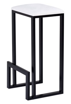 METALOWE KRZESŁO BAROWE HOKER Z PODNÓŻKIEM LOFT - CZARNY/ OB-016