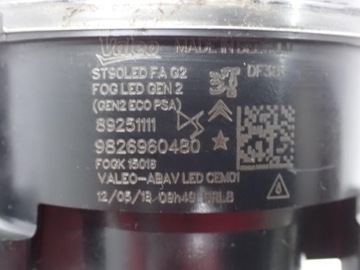 HALOGEN LEVÝ LED ORIGINÁLNÍ 9826960480 PEUGEOT 3008 II 5008 18R
