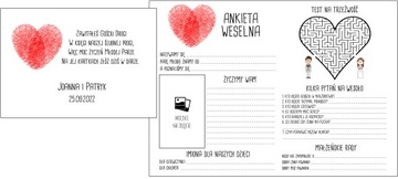 KSIĘGA GOŚCI NA WESELE ŚLUB Z ANKIETAMI PERSONALIZOWANA DREWNIANA PAMIĄTKA