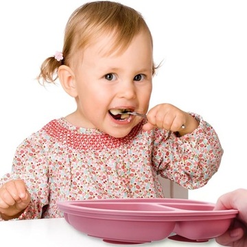 СИЛИКОНОВАЯ ТАРЕЛКА С ПРИСОСКОЙ ДЕТСКАЯ, РОЗОВАЯ