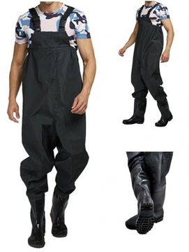 Wodery Spodniobuty Spodnie Wędkarskie 43 + Szelki wodoodporne