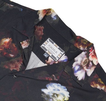 SIKSILK SUPER FIRMOWA KOLOROWA WISKOZOWA KOSZULA -M- KRÓTKI RĘKAW