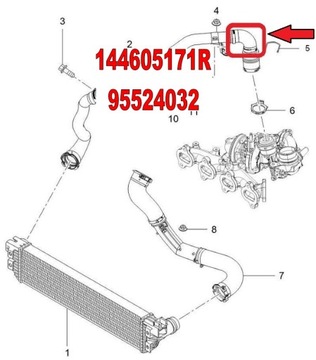 ШЛАНГ ВПУСКНОЙ ТРУБКИ RENAULT MASTER III 3 2.3 dCi 130KM