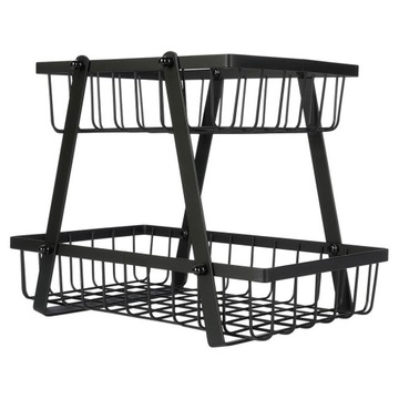 Корзина для фруктов из черного металла, 2 уровня.