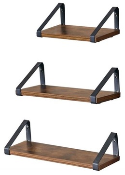 PÓŁKA WISZĄCA METALOWA 40X12 3 SZTUKI PÓŁKA DO SALONU PÓŁKA DO ŁAZIENKI