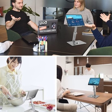 H06 Серебряная подставка для планшета, основание с поворотом на 360°