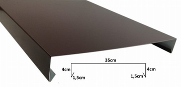 Obróbka attyki ogniomuru 35 cm - 0038 aluminium