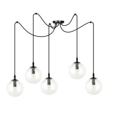 DESIGNERSKA LAMPA WISZĄCA NOWOCZESNA PAJĄK SZKLANE KLOSZE