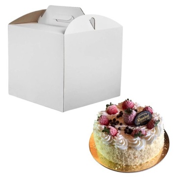 Pudełko na Tort Ciasto Opakowanie do transportu z uchwytem 28x28x25 1szt