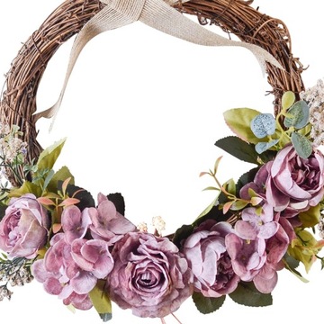 Венок из искусственных цветов Сельская гирлянда Декоративный фиолетовый весенний венок