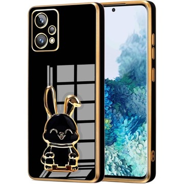 ETUI GLAMOUR DO REALME 9 5G / REALME 9 PRO KRÓLIK UCHWYT 6D SILIKON + SZKŁO