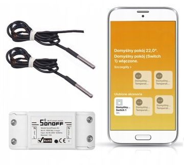 Sonoff 2 x czujniki temperatury DS18B20 z HomeKit