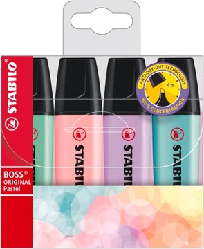 Zakreślacz STABILO BOSS pastelowe etui 4 kolory