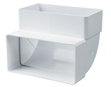 Kolano wentylacyjne pionowe 122x60 mm PCV