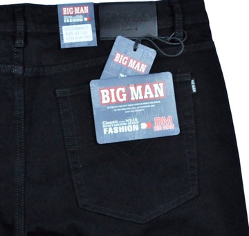 Spodnie męskie jeans Big Man bm050-7 czarne pas 112 cm 43/30