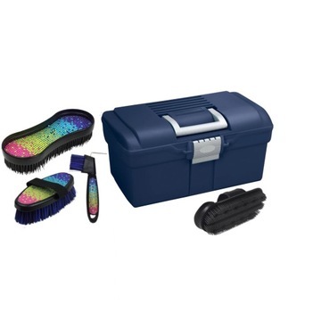 MODNA SKRZYNKA JEDZIECKA SZCZOTKI DLA KONIA DELUXE