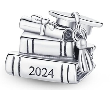MD charms zawieszka biret student 2024 książki S925