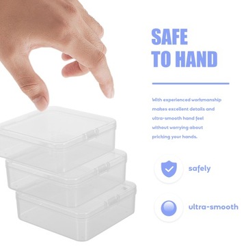 Przezroczyste plastikowe pudełko do przechowywania pojemników na zawiasy 3 szt