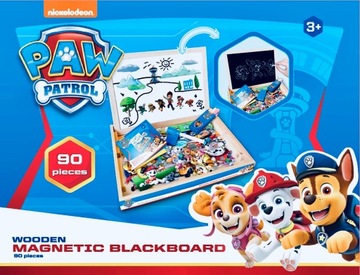 МАГНИТНАЯ МЕЛОВАЯ ДОСКА 90 МАГНИТОВ PAW PATROL ДВУСТОРОННЯЯ ДЕРЕВЯННАЯ ДОСКА