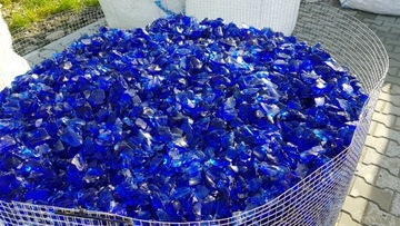 СТЕКЛЯННЫЕ ГОЛУБЫЕ КАМЕНИ СТЕКЛЯННЫЕ ГАБИОНЫ 1кг 10-20см