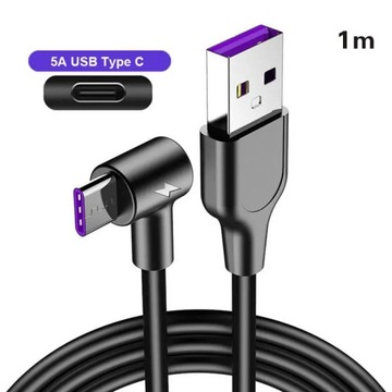 Kabel USB typu C 5A szybki przewód ładujący d