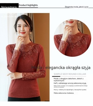 Base Shirt Koszulka damska Koszulka z długim rękawem Top Plus Size