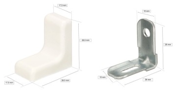 KOMANDOREK УГЛОВОЙ КРОНШТЕЙН С КРЫШКОЙ, БЕЛЫЙ, 25 ШТ.