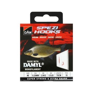 DAM Przypony Spezi Carp #4 70cm 10szt. 0,30mm
