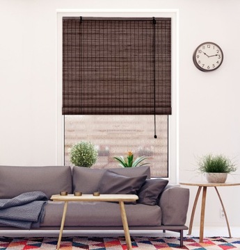 Бамбуковые жалюзи Внутреннее затворы Полудистой натуральный 150x160 см