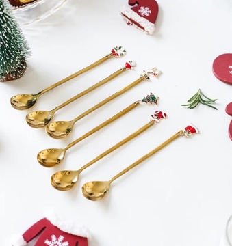 Рождественские ложки, вилки, набор рождественской посуды из нержавеющей стали, Лось, Рождество