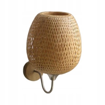 Rattanowy Kinkiet Ścienny Oprawa Boho Rustykalny
