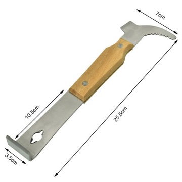 BEEP CHISEL Скребок INOX Распорный крюк Деревянная ручка для ульевых рамок