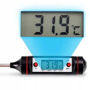 TERMOMETR KUCHENNY CYFROWY LCD SONDA MIĘSA WINA