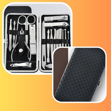 БОЛЬШОЙ МАНИКЮРНО-ПЕДИКЮРНЫЙ НАБОР В ЧЕРНОМ ФОРМАТЕ, 20 шт.