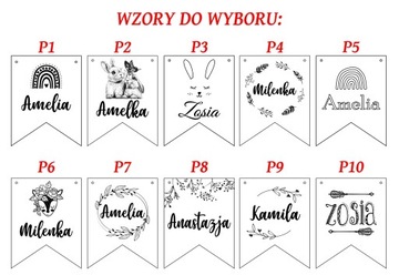 Деревянный вымпел с именной гирляндой ТАБЛИЧКА имя дня рождения один год