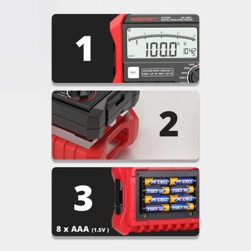 TESTER CIĄGŁOSCI MIERNIK REZYSTANCJI IZOLACJI MULTIMETR RĘCZNY AC DC LCD